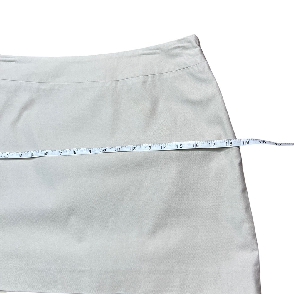 Banana Republic Beige Stretch A-Line Mini‎ Skirt Size 4 Side Zip - Picture 3 of 11